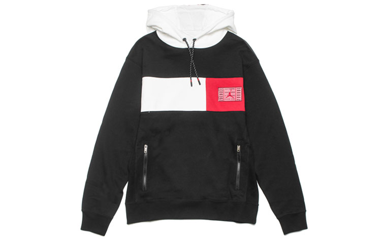 Jordan Air 11 Legacy Patchwork Pullover Hoodie Mens Asian Fit - Black CU1510-010
