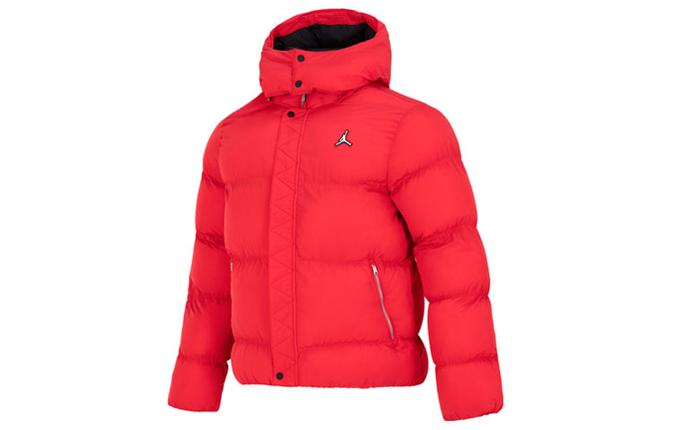 Jordan Air Classic Logo Puffer Jacket Red Windproof Warm Hoodie DQ8105-612