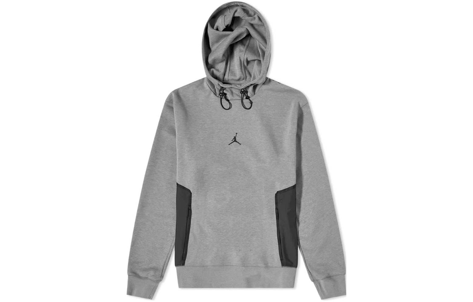 Jordan Air Drawstring Hoodie with Logo Print for Men - Gray DA9849-091