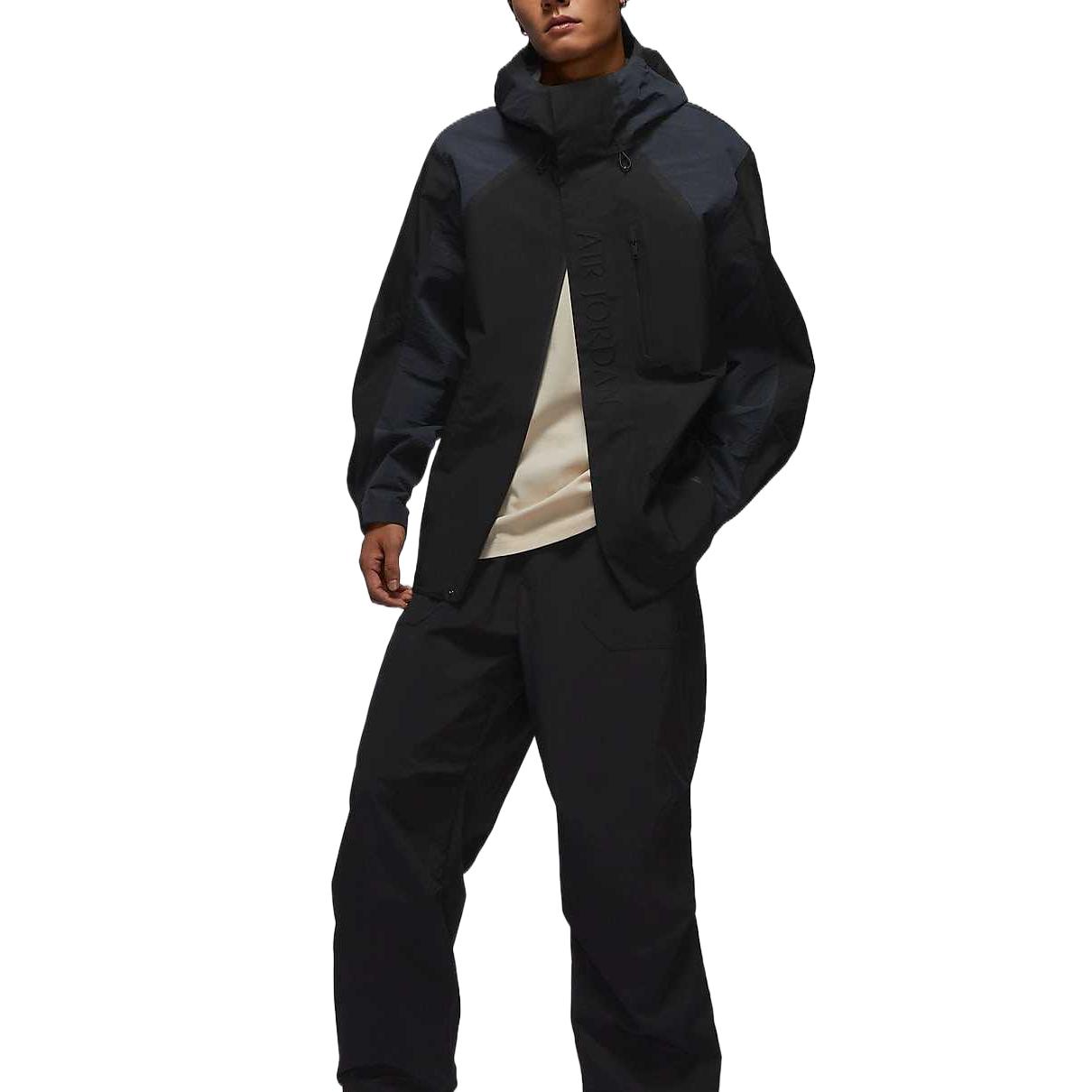 Shop Jordan Air GORE-TEX  Waterproof Soft Zip Long Sleeve Jacket Gray Black FV7216-045