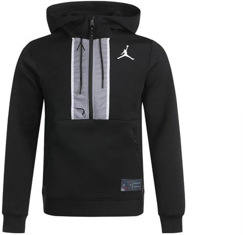 jordan-air-half-zip-logo-pullover-sweatshirt-black-ck-6454-010