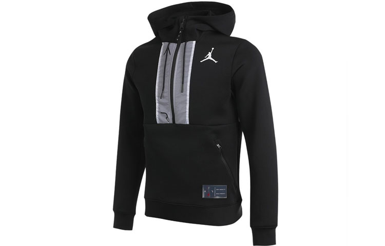 Shop 乔丹Air半拉链标志黑色套头运动衫 CK6454-010