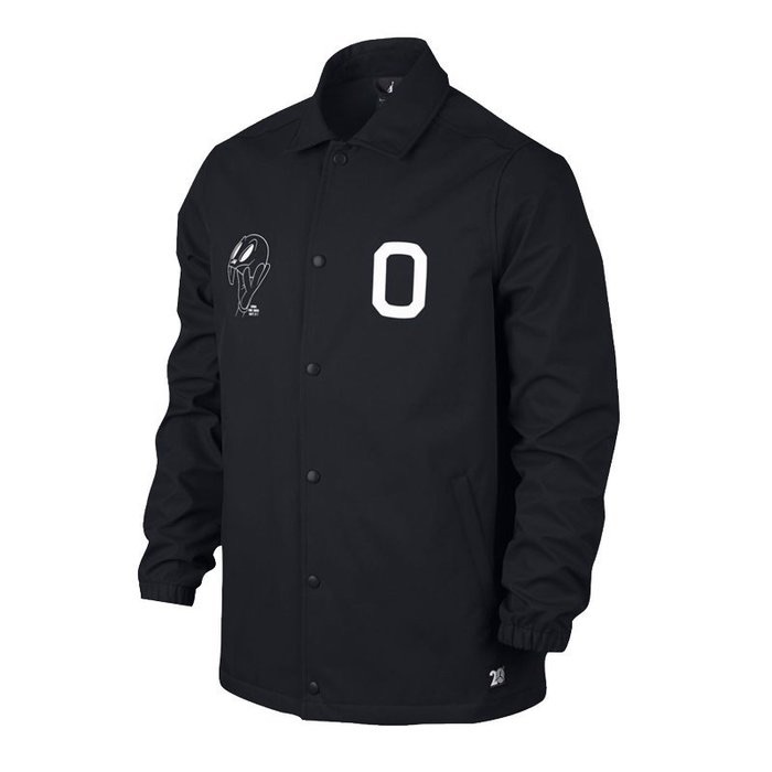 Order 乔丹Air Jordan 11 Space Jam标志印花休闲夹克衫黑色男款. 819120-010