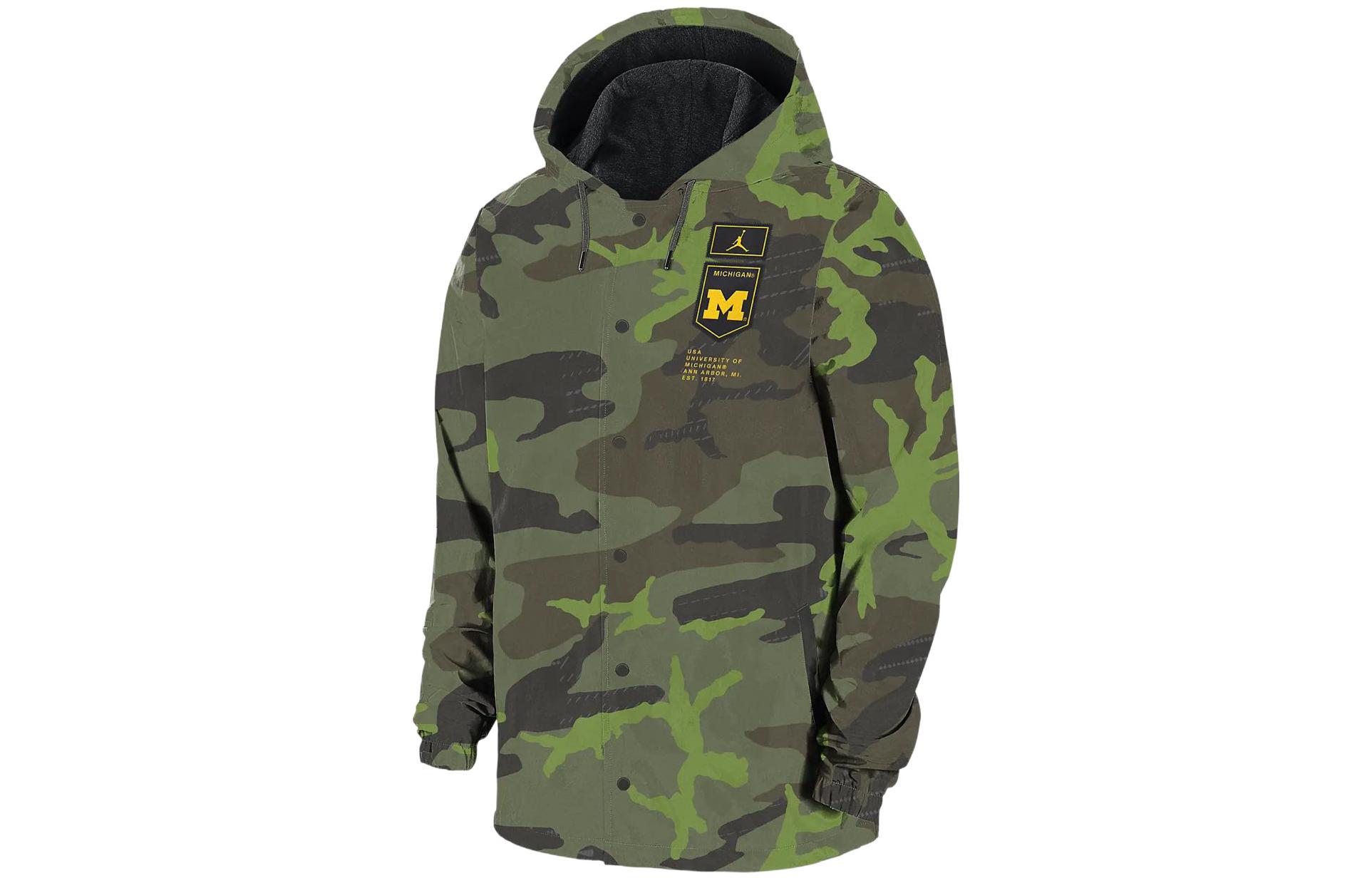 Jordan Air Jordan Camo Hooded Jacket Olive Green Casual Outerwear DQ2233-328