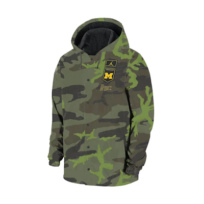 Jordan Air Jordan Camo Hooded Jacket Olive Green Casual Outerwear DQ2233-328