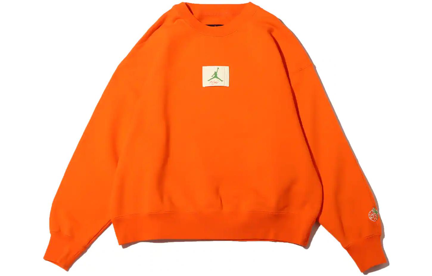 Jordan Air Jordan IFC Crewneck Sweatshirt Orange Logo Patch Pullover DV7040-819