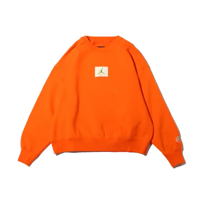 Jordan Air Jordan IFC Crewneck Sweatshirt Orange Logo Patch Pullover DV7040-819