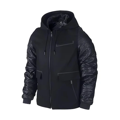 Jordan Air Jordan XI Leather Letterman Hoodie Jacket Black 637482-010