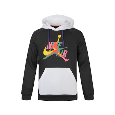 Jordan Air Jumpman Logo Colorblock Fleece Hoodie Black () CU1556-010