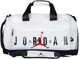 Jordan Air Large Logo Travel Duffel Bag White Unisex Polyester Zipper Closure 9A0168-001 Jordan Air Large Logo Travel Duffel Bag White Unisex Polyester Zipper Closure 9A0168-001