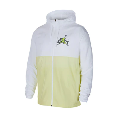 Jordan Air Letter Print Hoodie Jacket White Yellow CK2218-100