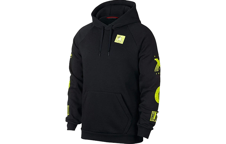 Jordan Air Logo Graphic Pullover Hoodie Black/Green BQ0298-010