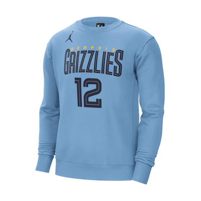Jordan Air NBA Memphis Grizzlies Ja Morant Fleece Crewneck Light Blue DZ0610-422