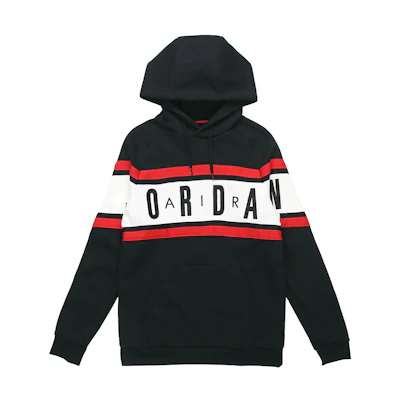 Jordan Air Patchwork Collegiate Fleece Hoodie Black Sweater BQ5655-010