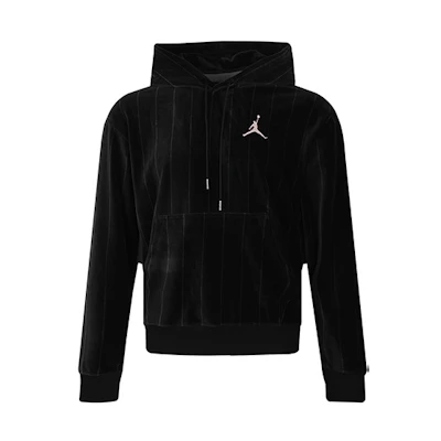 Jordan Air Striped Velvet Pullover Hoodie Black CD5740-010