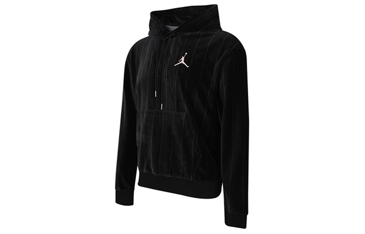 Jordan Air Striped Velvet Pullover Hoodie Black CD5740-010 圖 3