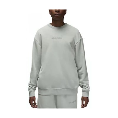 Jordan Air Wordmark Embroidered Ribbed Crewneck Fleece Sweatshirt Green () FJ7788-034