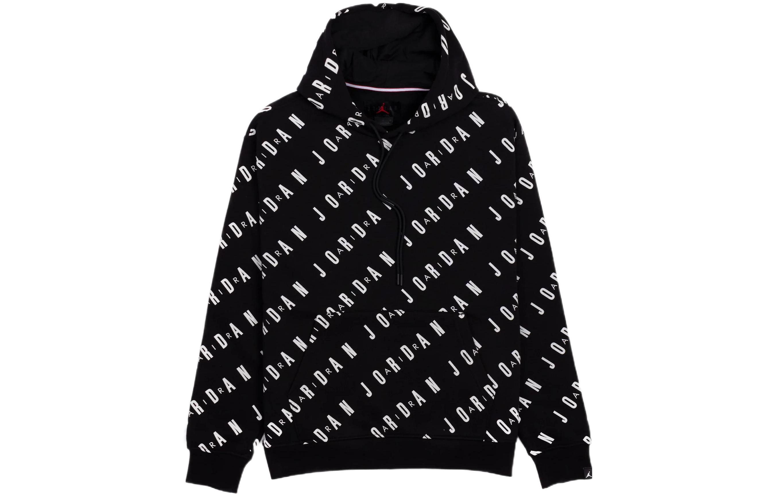 Jordan All-Over Print Kangaroo Pocket Hoodie Black Long Sleeve DV7640-010