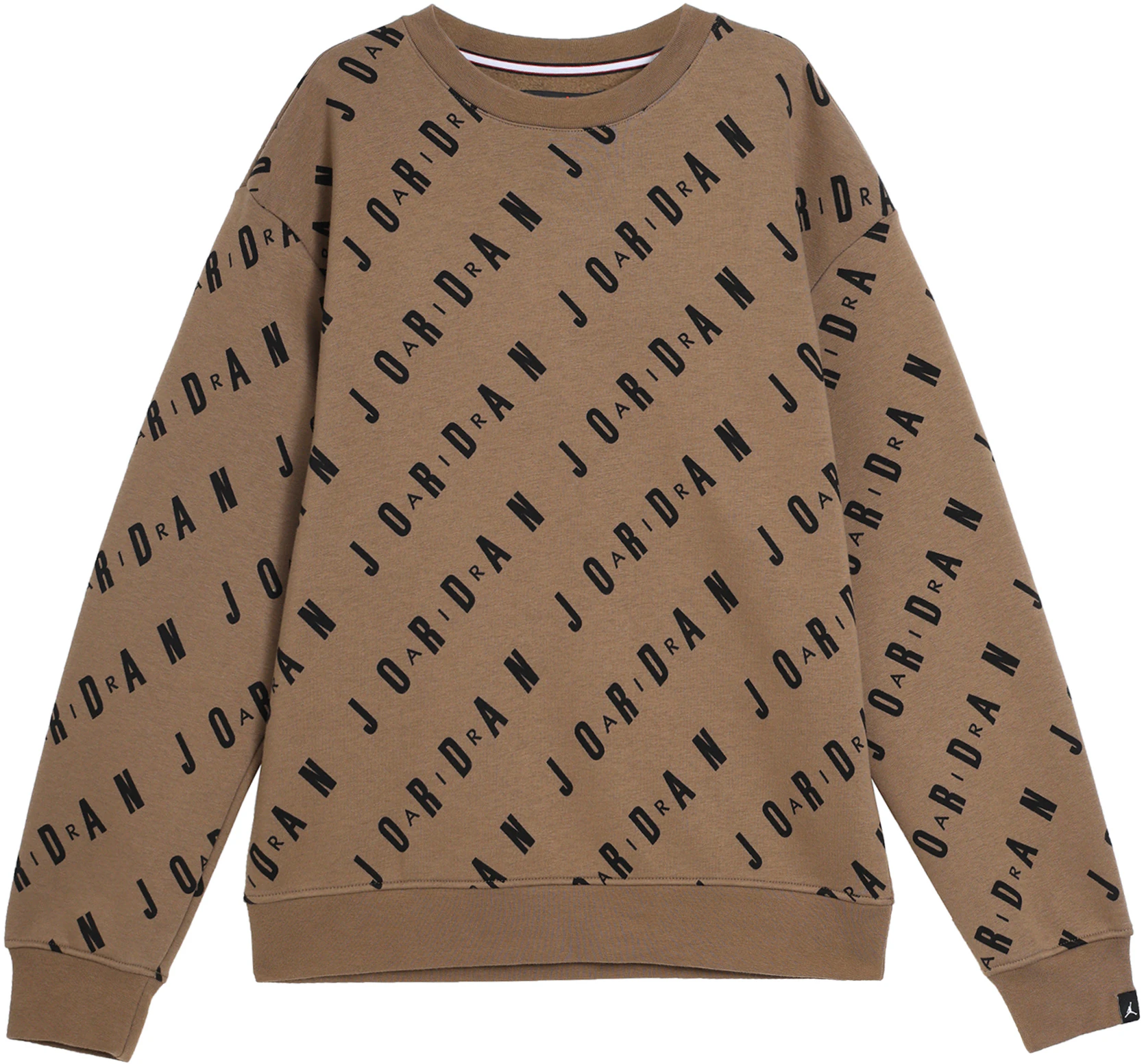jordan-all-over-print-logo-hoodie-brown-long-sleeve-pullover-dx-9174-274