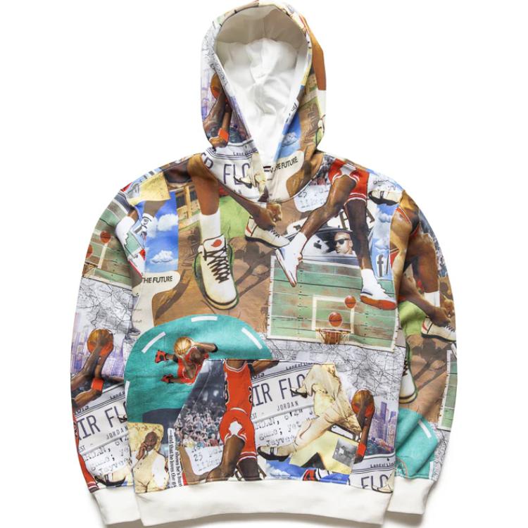 Jordan All-Over Print Pullover Hoodie Multicolor Long Sleeve FV7297-133