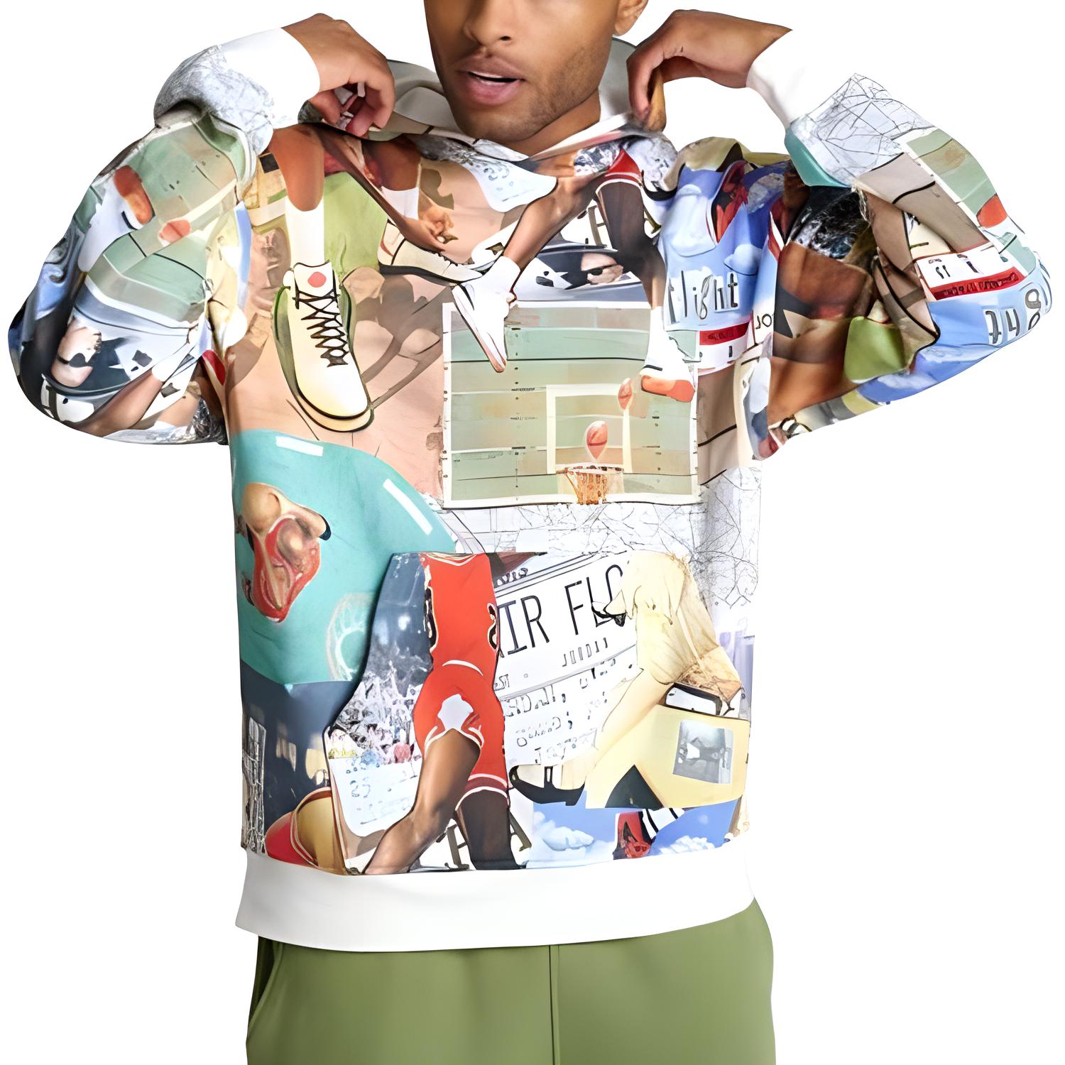 Jordan All-Over Print Pullover Hoodie Multicolor Long Sleeve FV7297-133 圖 3