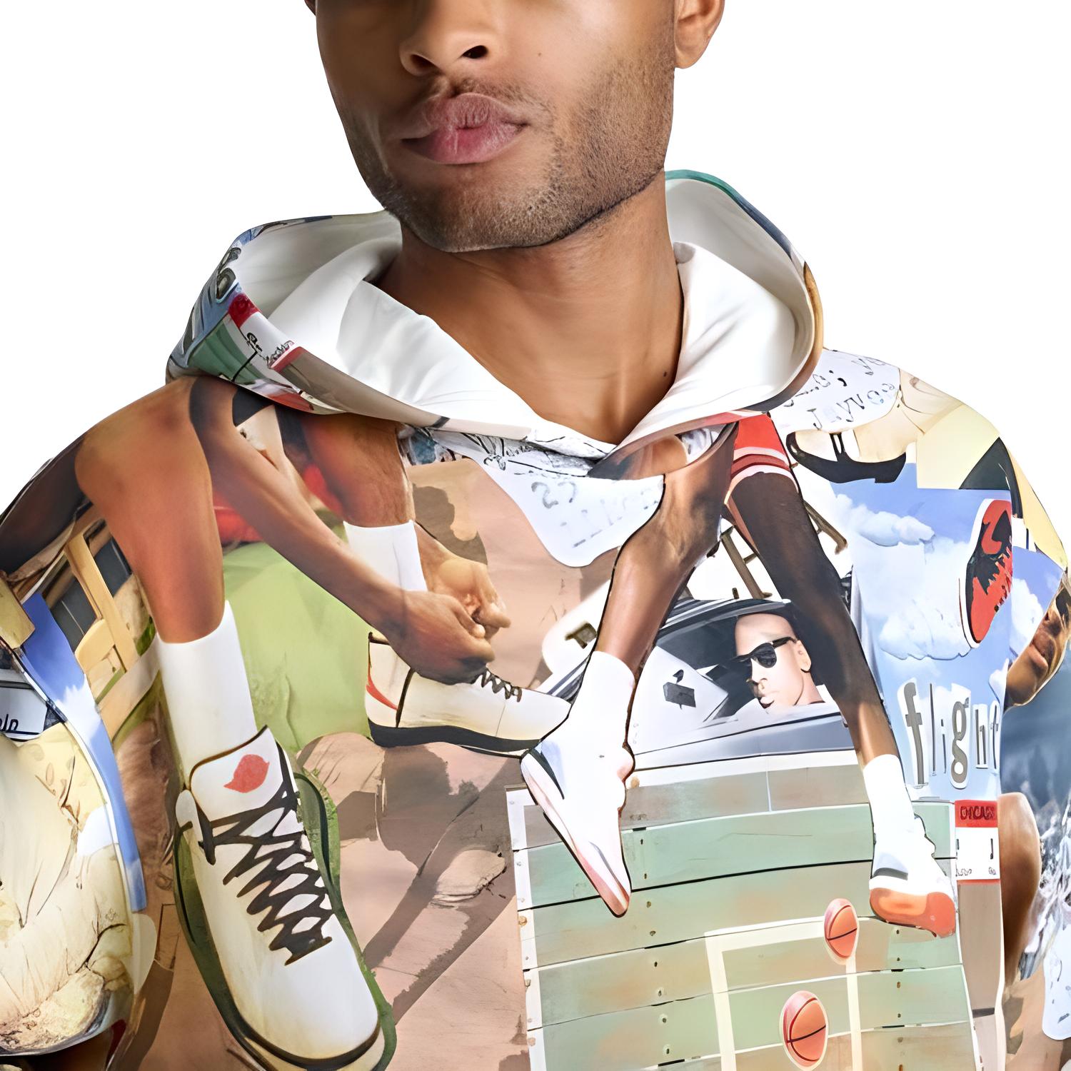 Jordan All-Over Print Pullover Hoodie Multicolor Long Sleeve FV7297-133 圖 6