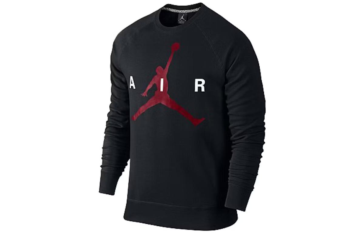 Jordan Alphabet Crewneck Casual Sweatshirt Men Black/Red 689014-010