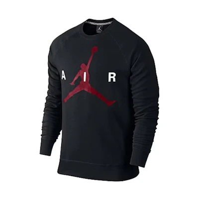 Jordan Alphabet Crewneck Casual Sweatshirt Men Black/Red 689014-010