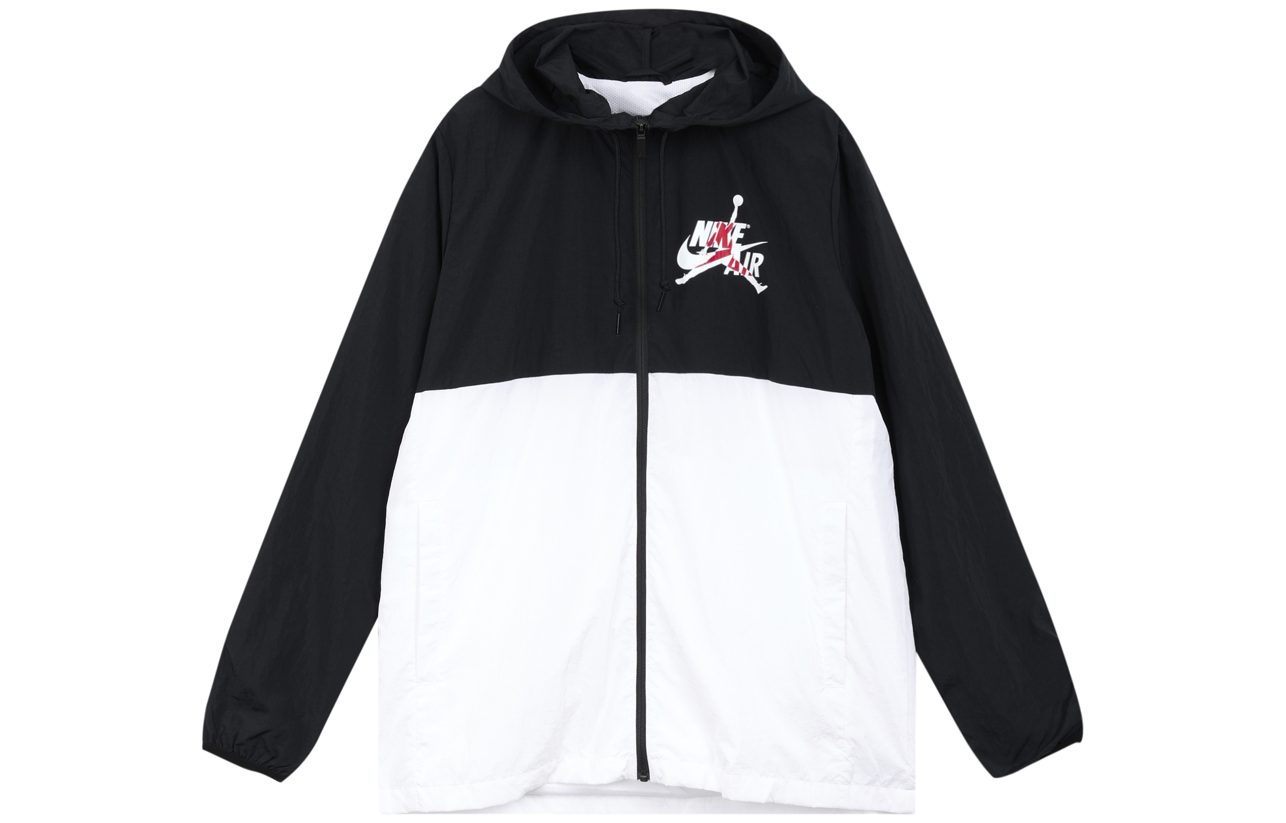 Jordan Alphabet Logo Printed Colorblock Basketball Hoodie Jacket Black/White CK2218-010
