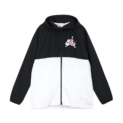 Jordan Alphabet Logo Printed Colorblock Basketball Hoodie Jacket Black/White CK2218-010