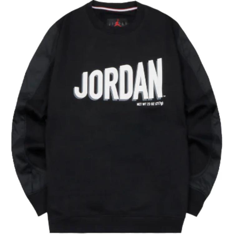 Jordan Alphabet Logo Relaxed Crewneck Sweatshirt Black Long Sleeve DV7589-010