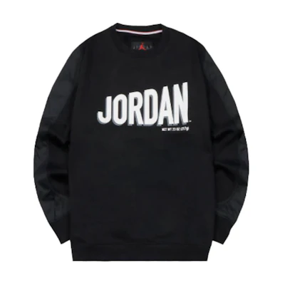 Jordan Alphabet Logo Relaxed Crewneck Sweatshirt Black Long Sleeve DV7589-010
