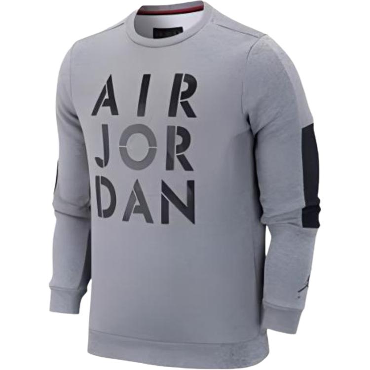 Jordan Alphabet Print Crewneck Sweatshirt Deep Gray - CK1355-091