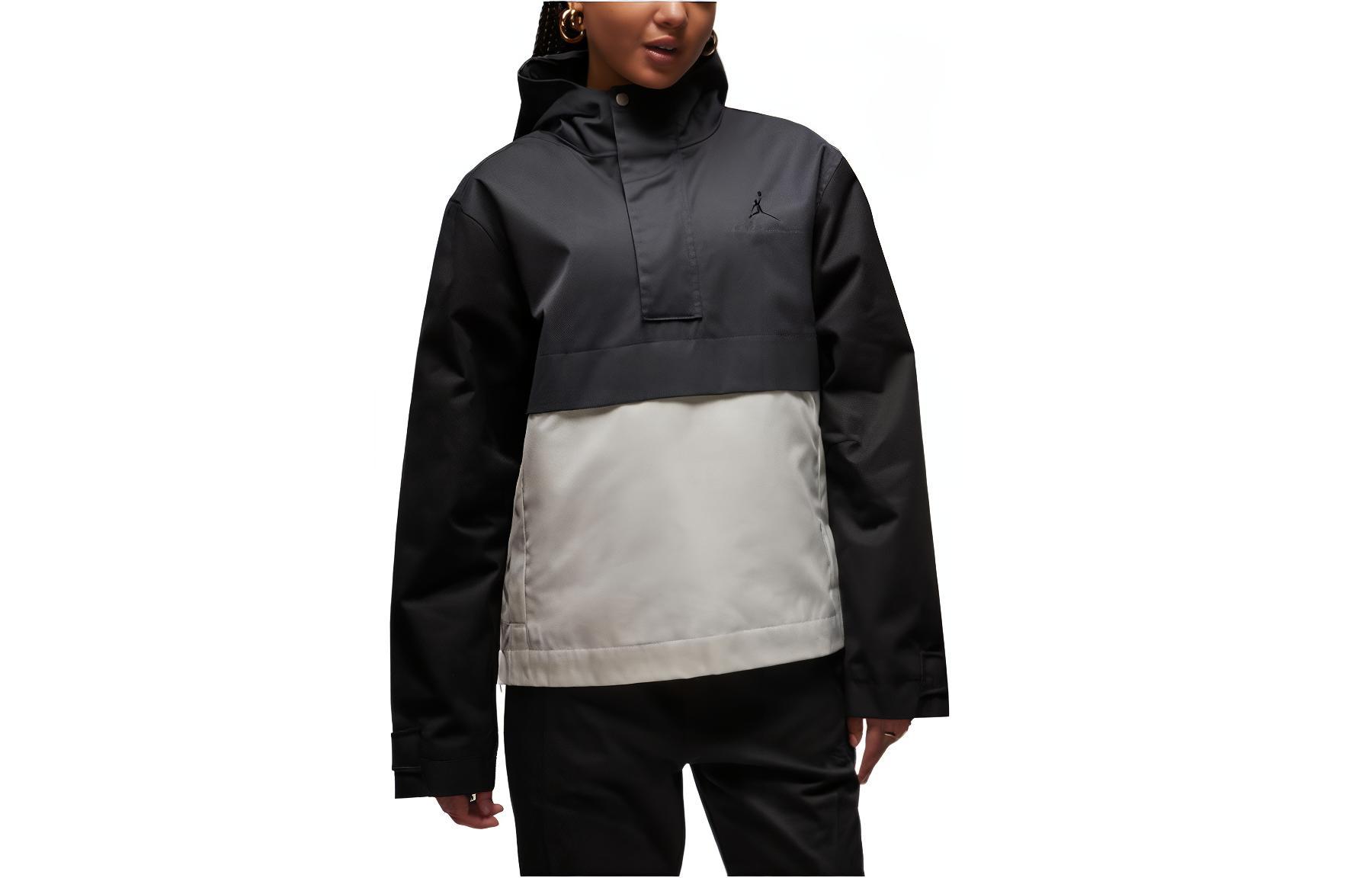 Jordan Anorak Colorblock Hoodie Embroidered Jacket Unisex - Dark Smoke Grey FN0613-070