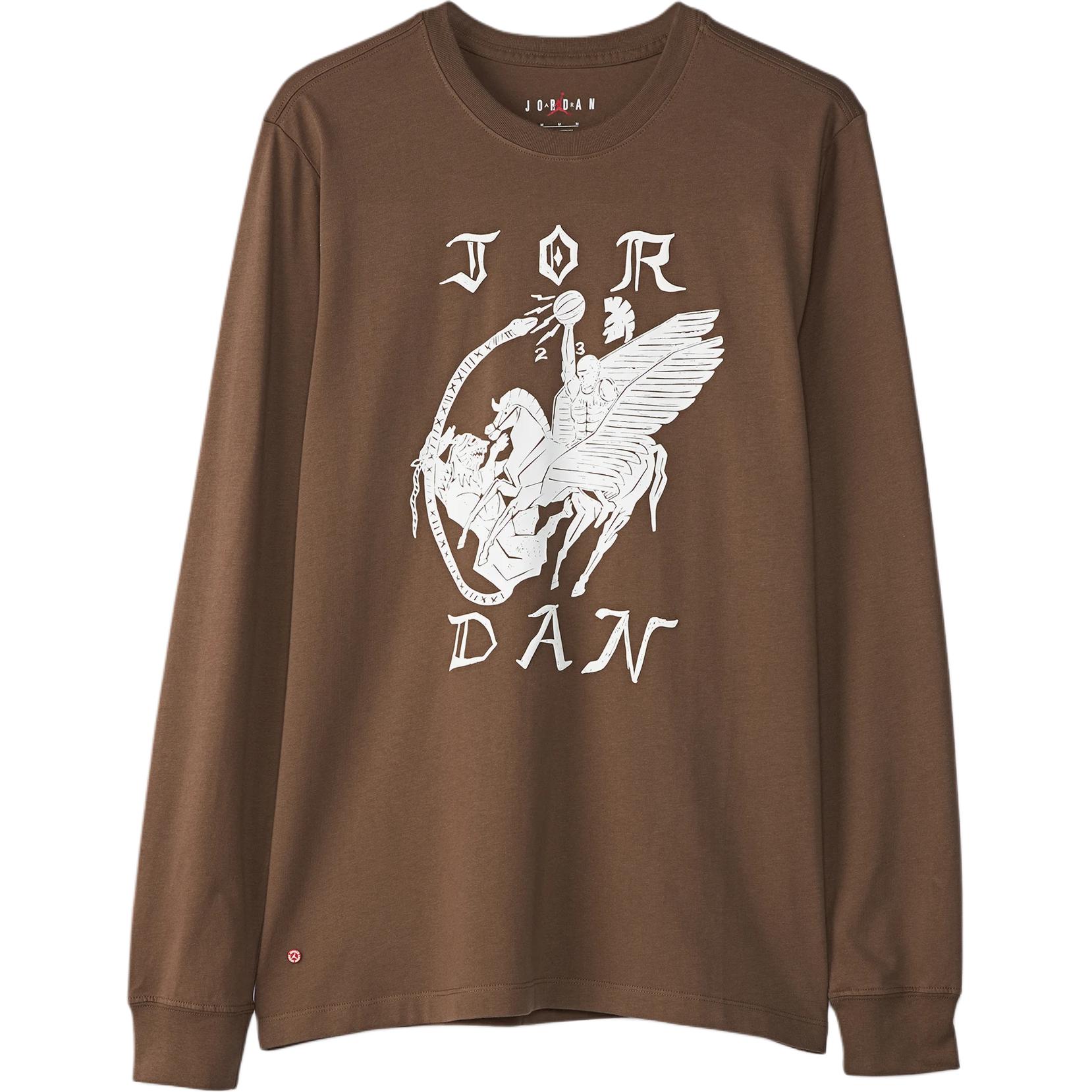 Jordan Artist Graphic Print Solid Sweatshirt Brown DV8424-274