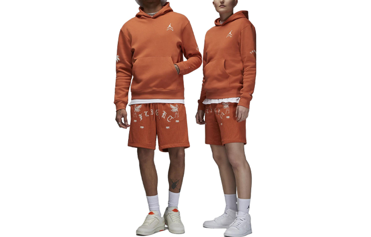 Jordan Artist Series by Umar Rashid Lettered Back Graphic Hoodie Orange Unisex DX9706-812