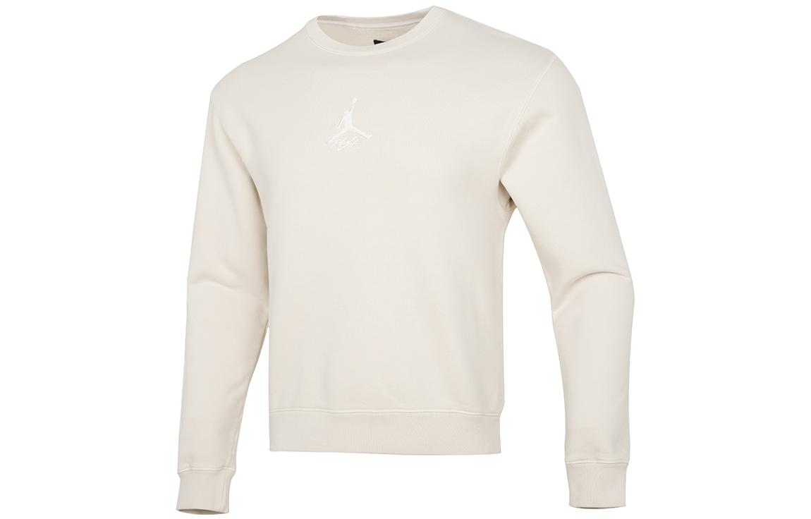 Jordan AS MJ Flight Heritage Embroidered Logo Knit Crewneck Sweatshirt Beige Mens DO2308-104