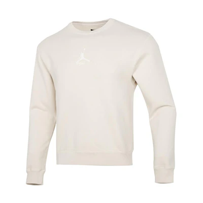 Jordan AS MJ Flight Heritage Embroidered Logo Knit Crewneck Sweatshirt Beige Mens DO2308-104