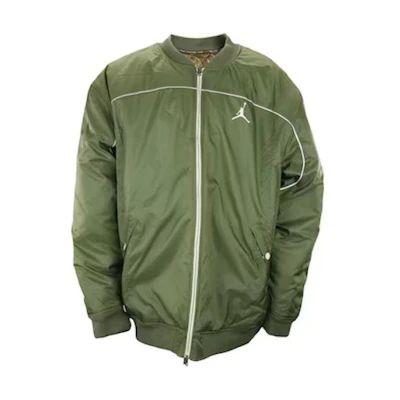 Jordan Aviator Solid Zip-Up Slim Fit Jacket Green Long Sleeve 158166-311