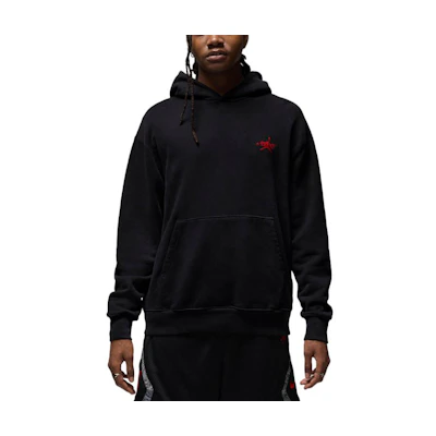 Jordan Awake NY Front Logo Embroidered Hoodie Black Vintage Long Sleeve FQ5443-010