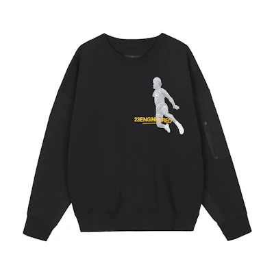 Jordan Black Casual Knit Basketball Cartoon Pullover Sweatshirt DD3899-010