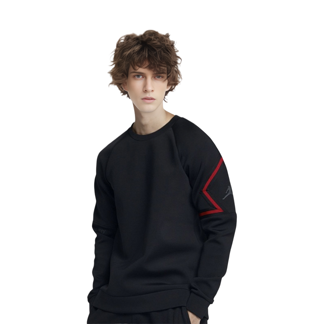 Shop ジョーダン ブラック クルーネック ロゴ スウェットシャツ 939945-010