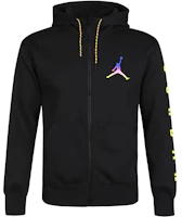 Jordan Black Fleece Full-Zip Hoodie Jacket with Solid Logo Print CU9123-010 Jordan Black Fleece Full-Zip Hoodie Jacket with Solid Logo Print CU9123-010