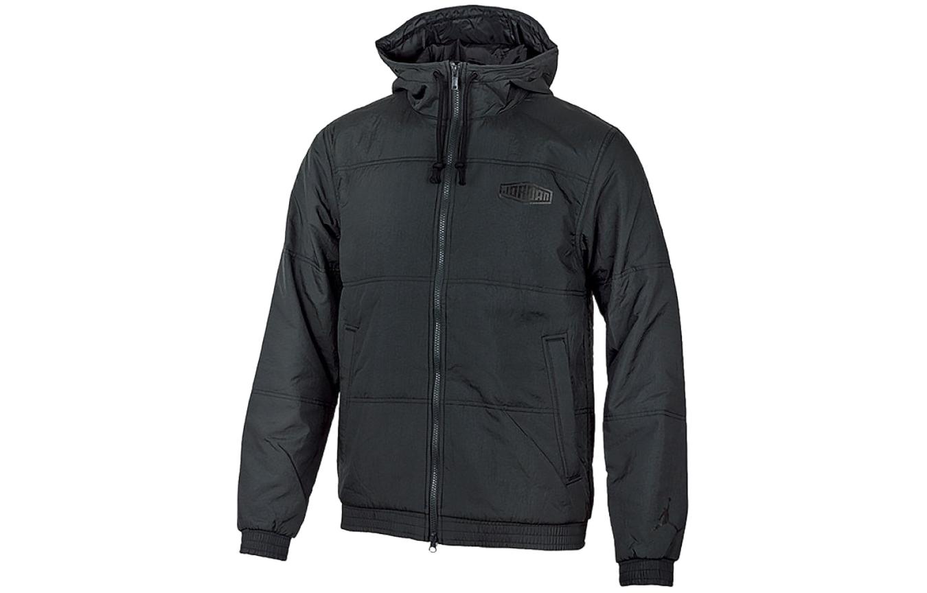 Jordan Black Full-Zip Hoodie Jacket with Letter Print DC9670-070