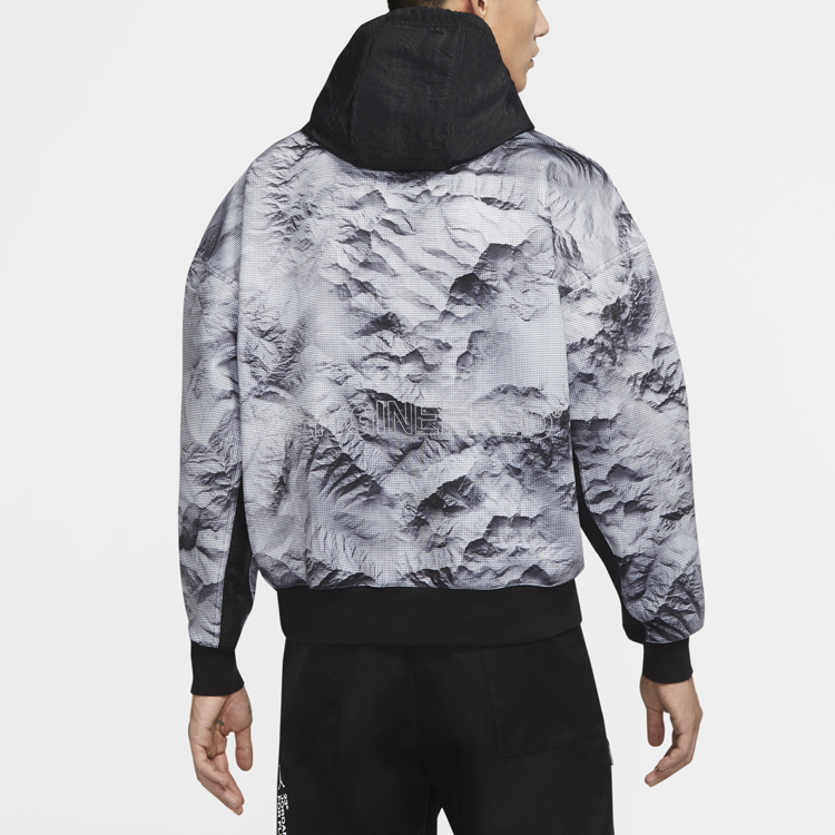 Details for Jordan Black Half-Zip Pullover Hoodie with Letter Print & Color Blocking CU9149-100