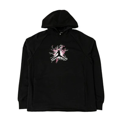 Jordan Black Hoodie with Front Logo Print Design FN5813-010