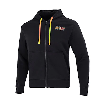Jordan Black Hoodie with Kangaroo Pocket, Front Graphic, and Zip-Up Design DQ7565-010