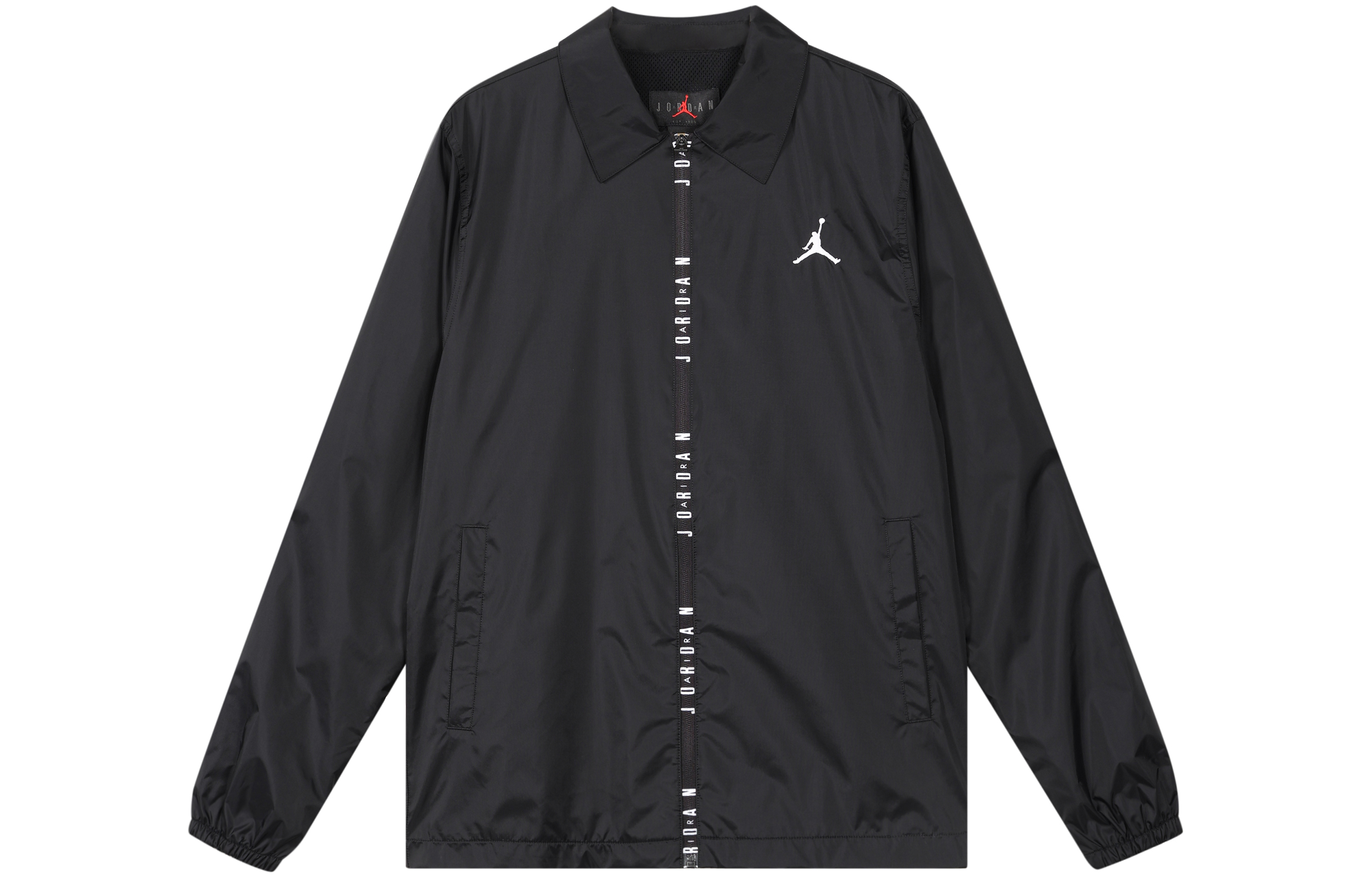 Jordan Black Long Sleeve Zip-Up Polo Jacket with Letter Logo Design DX9688-010