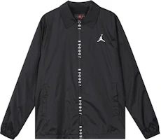 Jordan Black Long Sleeve Zip-Up Polo Jacket with Letter Logo Design DX9688-010 Jordan Black Long Sleeve Zip-Up Polo Jacket with Letter Logo Design DX9688-010