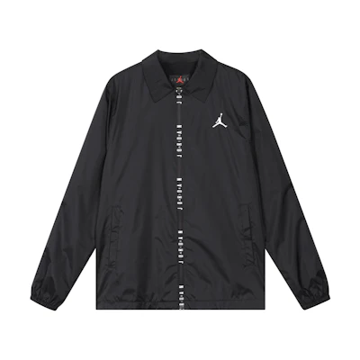 Jordan Black Long Sleeve Zip-Up Polo Jacket with Letter Logo Design DX9688-010